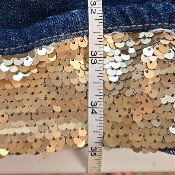630-30 Chico’s Sequin Ankle Boyfriend Jeans Women’s Chico Size 2R (12/14) - Picture 8 of 9